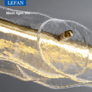 Lustre moderne allcopper lumière luxe créatif longue bande minimaliste bar salle à manger comptoir eau motif Suspension en verre