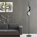 Vintage black and gold LED floor lamp with double shade for reading and bedroom - Superluna