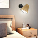 Retro rattan wall light minimalist hand-woven indoor decor