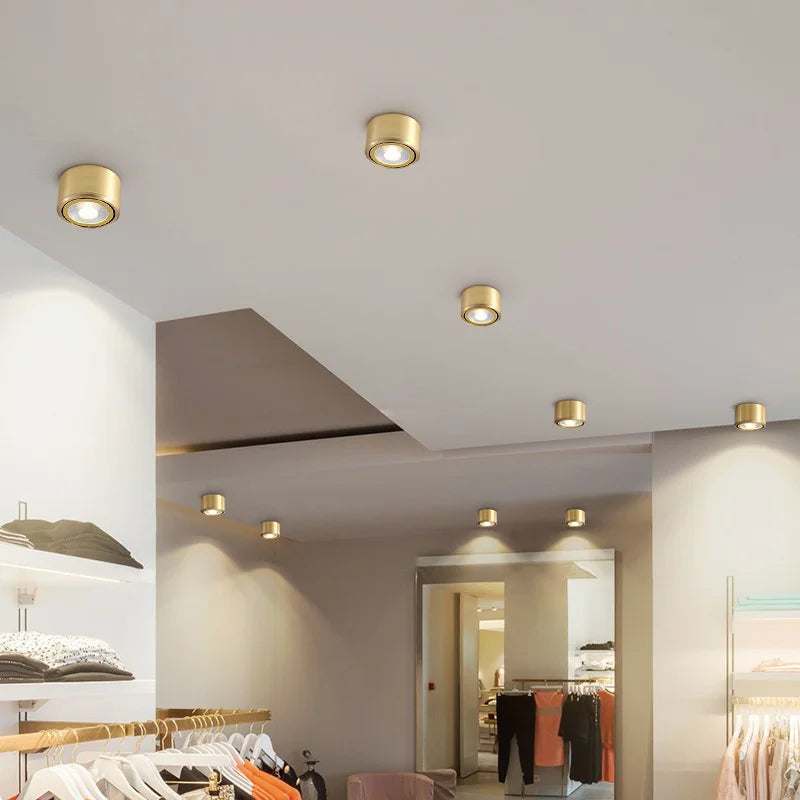 downlight led en cuivre spots réglables cob pour décor maison - vue 6 sur 8