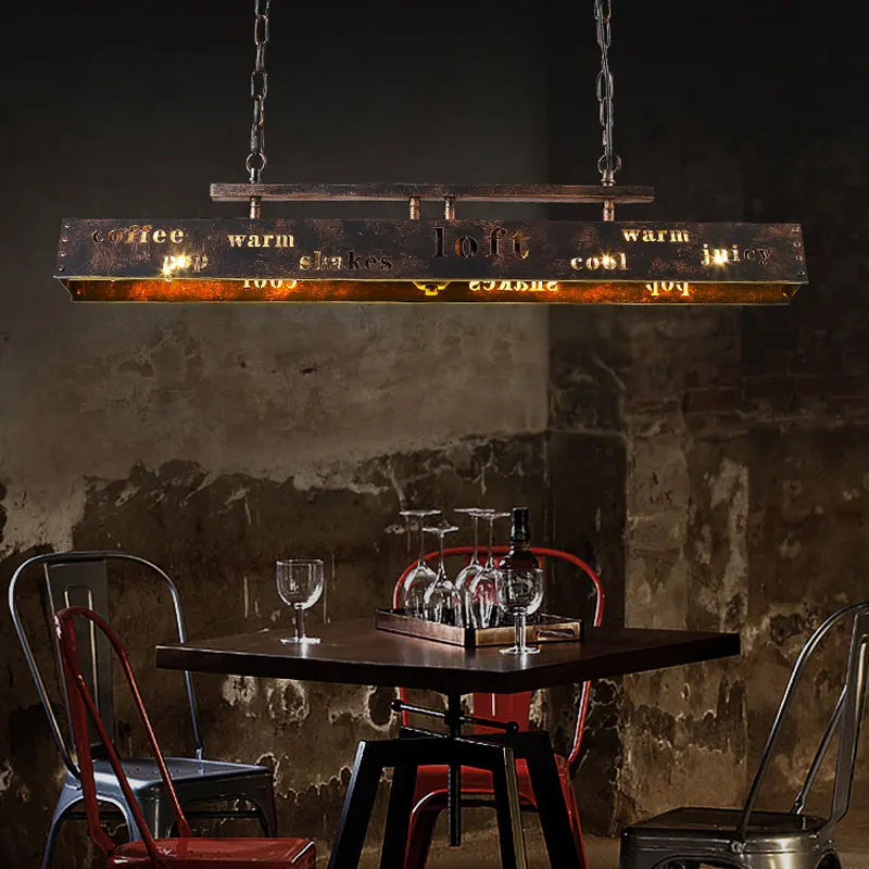 lustre style industriel rétro pour restaurant et bar américain - vue 4 sur 7