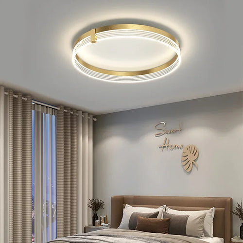 plafonnier led moderne design circulaire en acrylique pour divers espaces - vue 2 sur 12