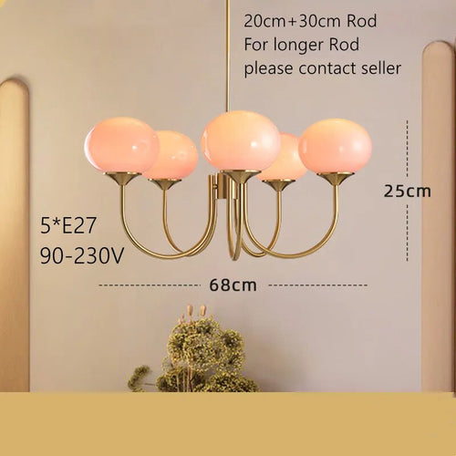 Lustre suspendu vintage en verre blanc - vue 10 sur 10