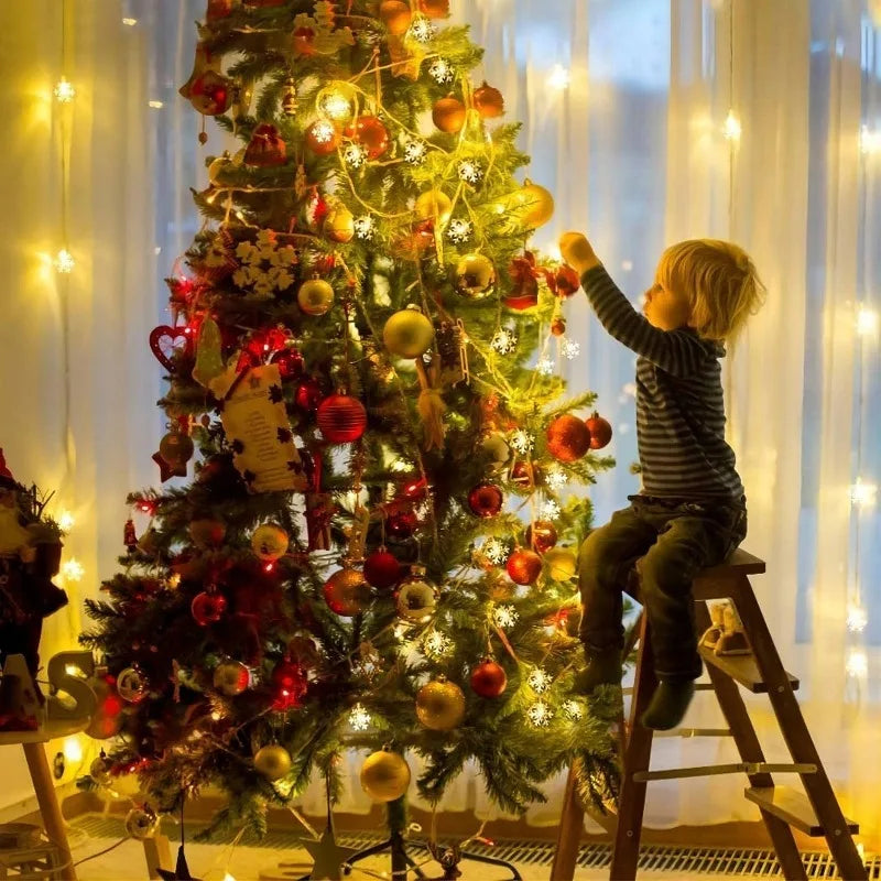 guirlande lumineuse flocon de neige pour décorations de Noël et fêtes - vue 4 sur 9