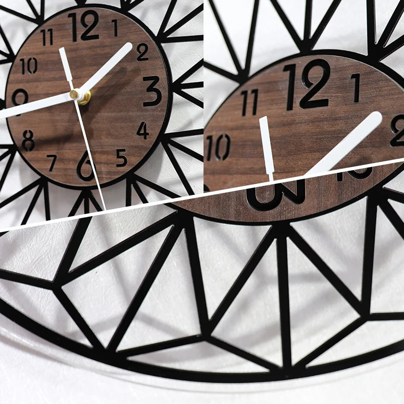 horloge murale en bois esthétique pour décoration intérieure - vue 5 sur 6