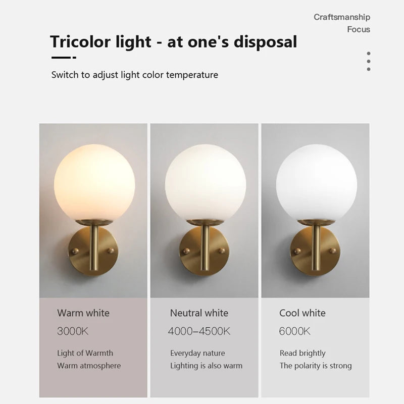 Moderne LED verre luxe applique salon toile de fond lumière chambre lampe de chevet minimaliste Restaurant couloir allée applique murale - vue 7 sur 9