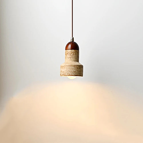 Suspension LED en marbre jaune - vue 2 sur 7