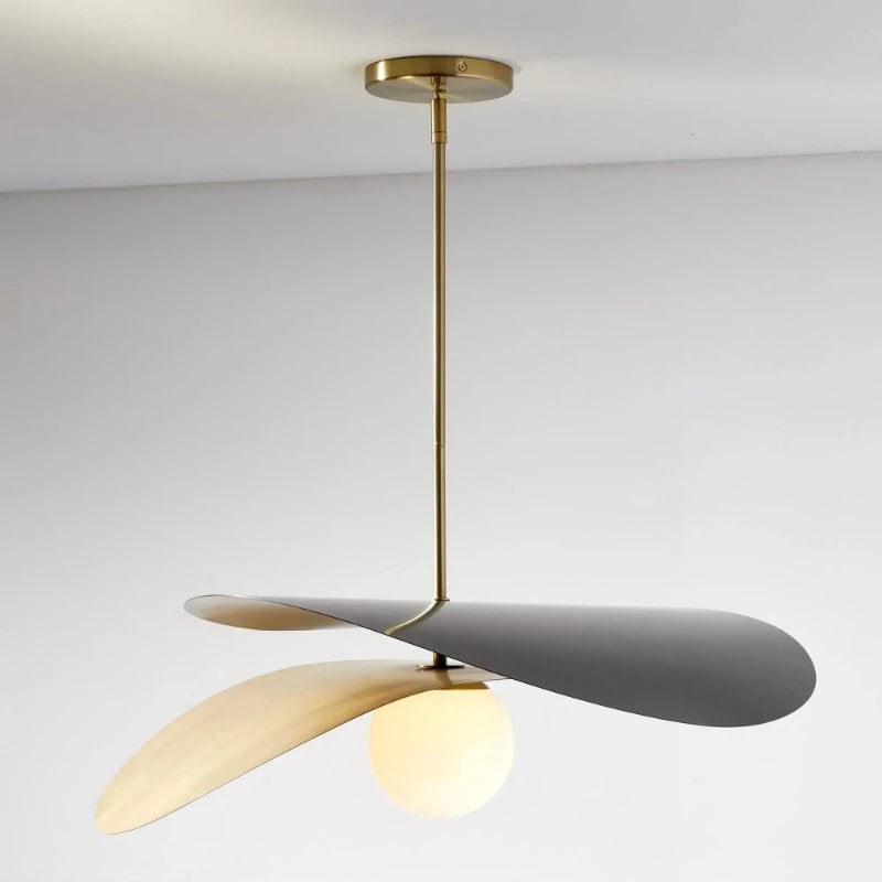 suspension moderne en métal et verre design artistique - vue 7 sur 7