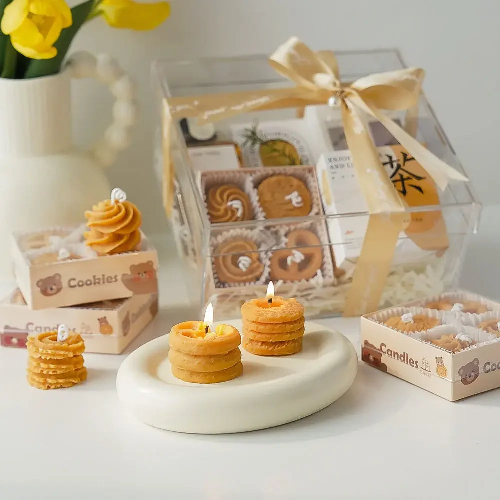 bougie parfumée biscuits créative cadeau fait main pour fille - vue 4 sur 6