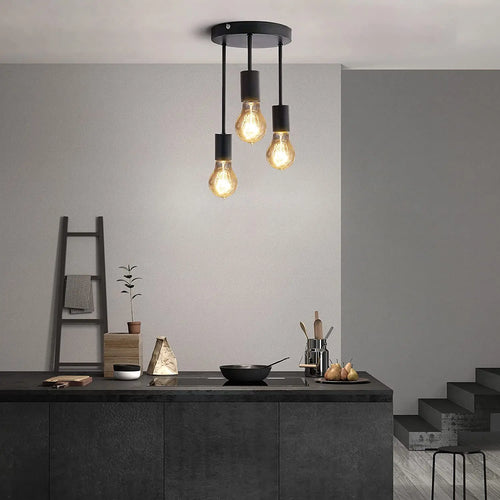 plafonnier industriel lustre décoration avec lumière led