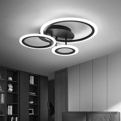 Plafonnier LED noir moderne éclairage de plafond - vue 2 sur 11