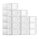 SONGMICS Clear Shoe Boxes, Shoe Storage Organsiers, Stackable, Breathable, and Foldable, Display Trainers, High Heels