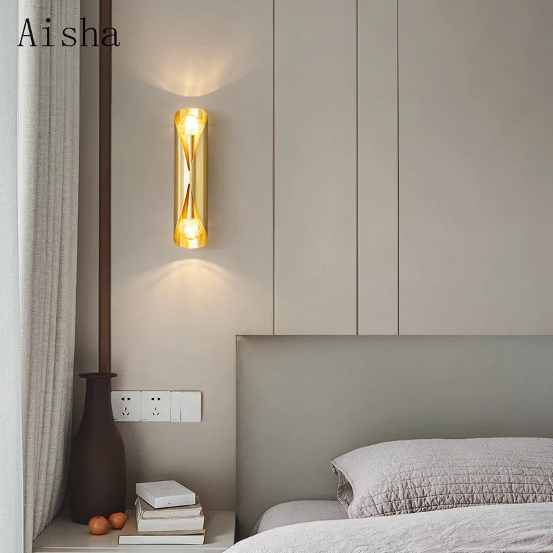 applique murale design rétro en cuivre doré pour intérieur élégant - vue 4 sur 8
