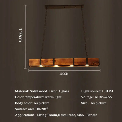 Style ancien américain Vintage grenier en bois suspension lampe salle à manger Bar Table magasin de vêtements industriel suspension Led éclairage - vue 3 sur 8