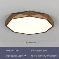 plafonnier led moderne en bois et métal design géométrique