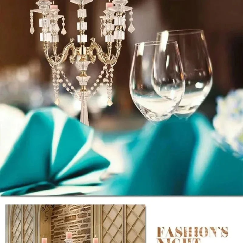 Acrylic Candle Holders with Crystal Pendants, Wedding Centerpieces, Marriage Candlestick, Home Decor, 77 cm, 30 "Height - vue 4 sur 5