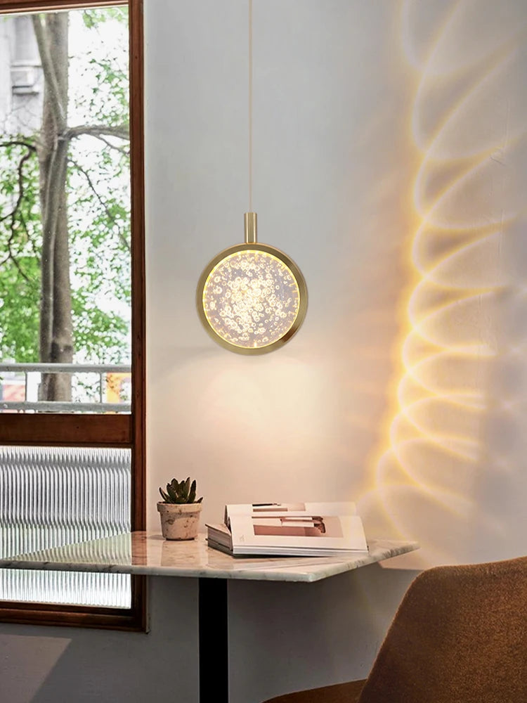 suspension boule de cristal led design moderne pour intérieur - vue 5 sur 10