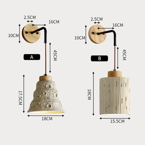 Japanese wabi sabi wall light nordic minimalist style - vue 5 sur 8