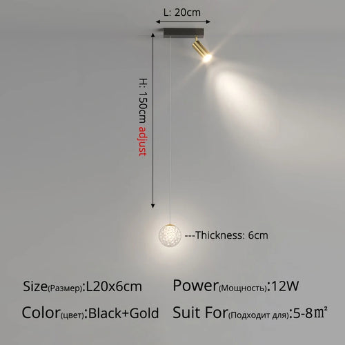 Modern nordic minimalist LED moon pendant light for home decor - vue 13 sur 13