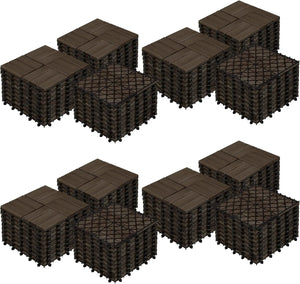 Interlocking acacia waterproof patio deck tiles 30.5 cm