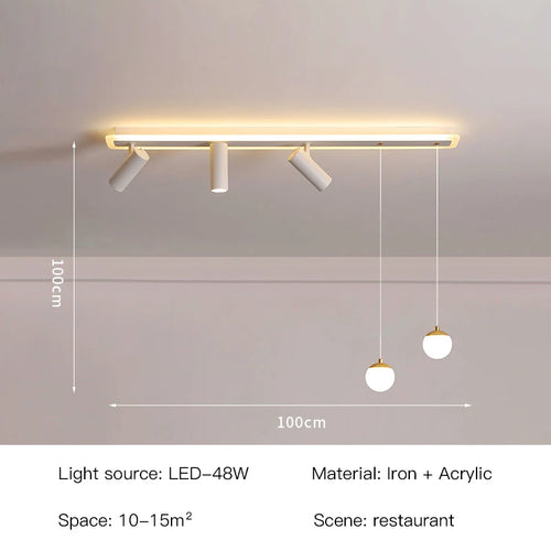 Plafonnier led acrylique projecteur spots - vue 10 sur 10