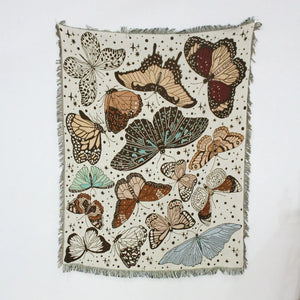 Bohemian landscape throw for sofa and bed