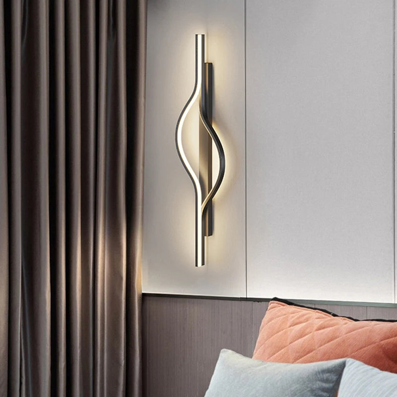 Applique murale led moderne minimaliste rayures déco intérieur chambre salon couloir - vue 4 sur 15