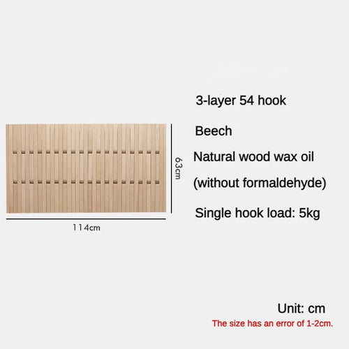 porte-manteau mural en bois pour vêtements et clés