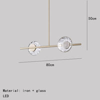 lustres led en verre transparent créatifs en métal 3000k