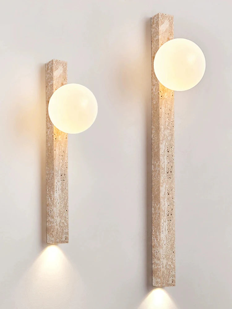 Longue applique LED rétro pierre chambre lampe de chevet Style crème éclairage d'ambiance pour escalier salon décoration de la maison - vue 4 sur 11