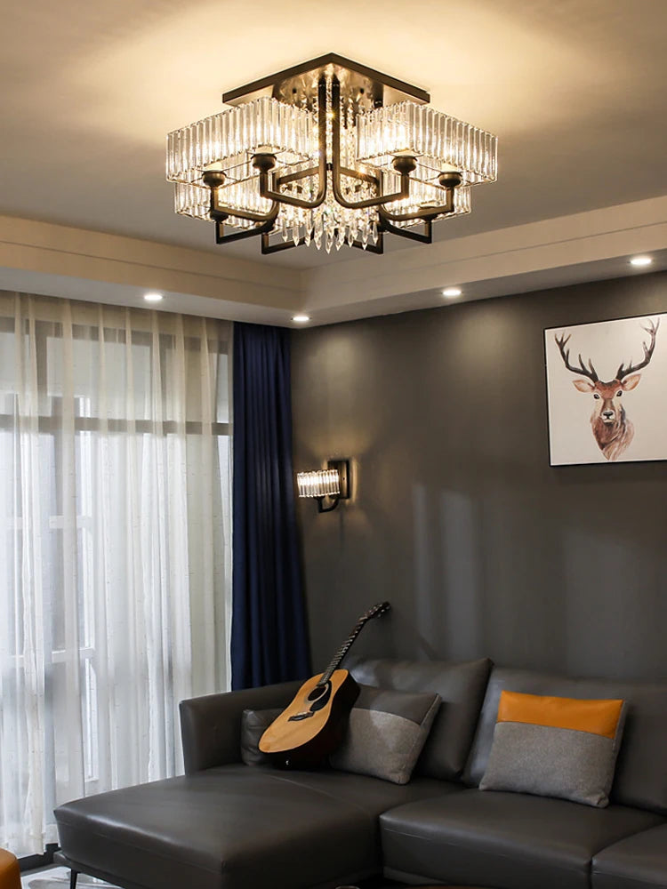 lustre dimmable en cristal pour un éclairage élégant - vue 3 sur 12