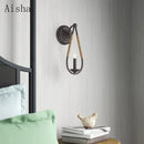 applique murale en corde de chanvre style rétro pour intérieur