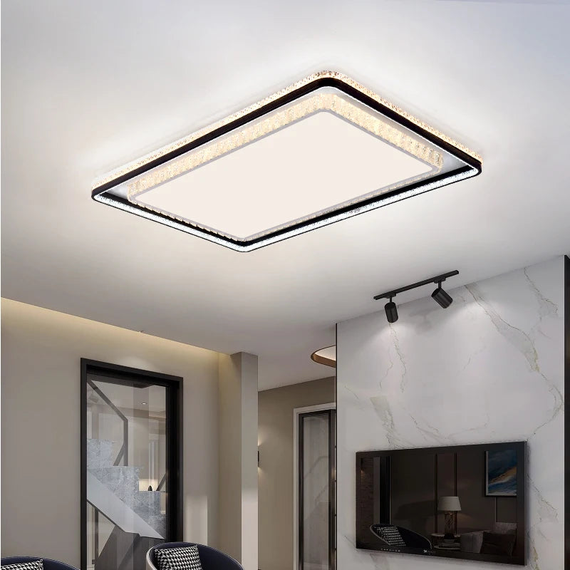 plafonnier en cristal à led design moderne pour intérieur élégant - vue 4 sur 6