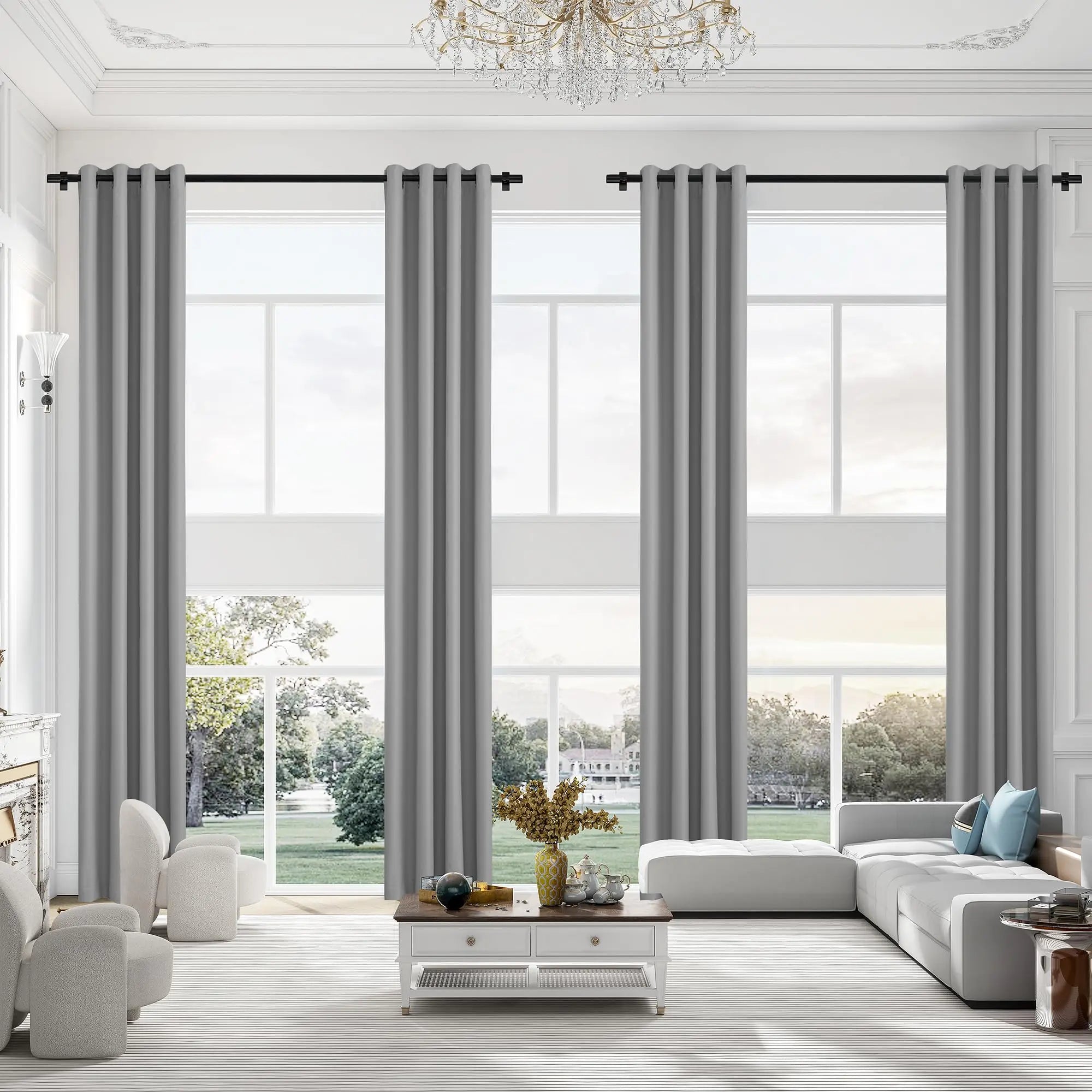 Rideau occultant sur mesure grande hauteur style moderne - vue 3 sur 10