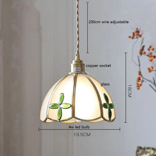 Nordic vintage handheld lamp with coloured glass and copper - vue 9 sur 29