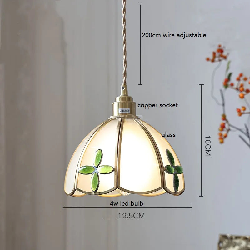 Nordic vintage handheld lamp with coloured glass and copper - vue 8 sur 29