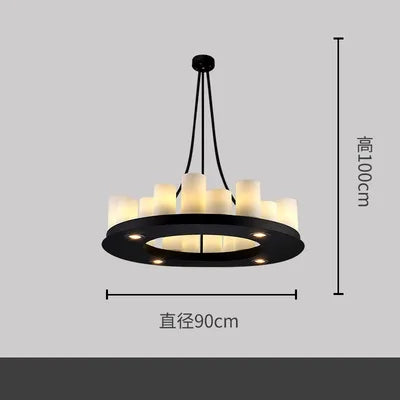 Vintage LED glass candle chandelier pendant for living room, dining, kitchen, restaurant - vue 10 sur 16