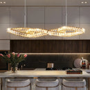 lustres modernes en cristal de luxe led suspendus dorés
