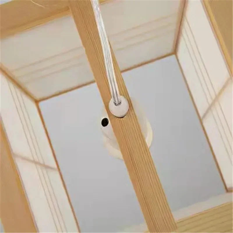 suspension en bois style japonais pour décoration intérieure - vue 4 sur 6