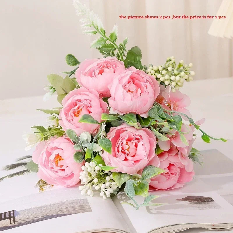 bouquet de pivoines artificielles pour décoration intérieure - vue 10 sur 12