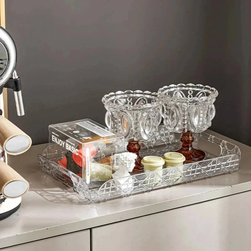 plateau en acrylique luxe pour rangement et décoration