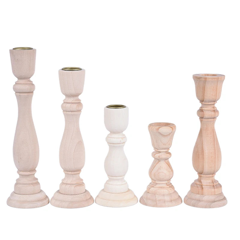 Candlesticks Holderng Decorations, Retro Wood Classic Weddi candle holders Holders home decor - vue 6 sur 11
