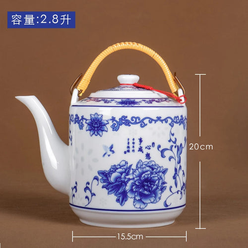 Théière céramique grande capacité style chinois motifs