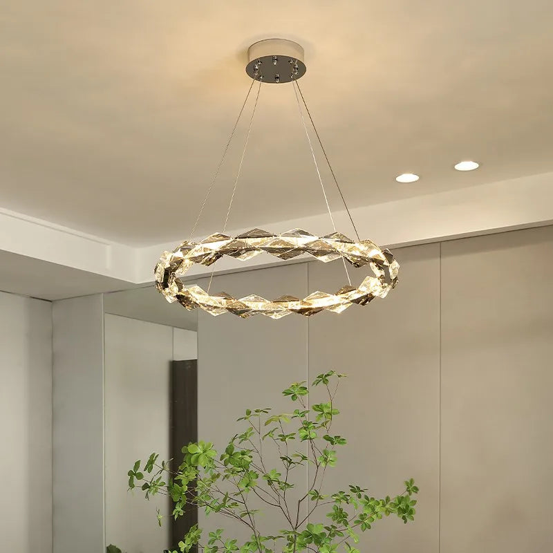 lustre moderne en cristal pour ambiance élégante et minimaliste - vue 4 sur 19