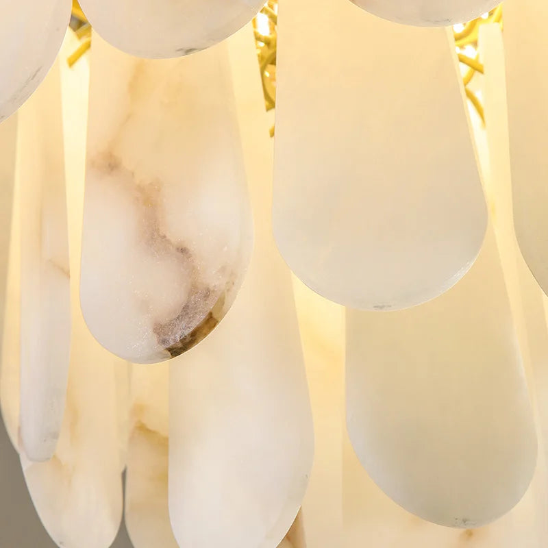 suspension en marbre et cuivre de luxe style chinois minimaliste - vue 5 sur 8