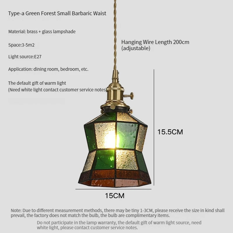 Vintage brass and glass chandelier for interior decoration