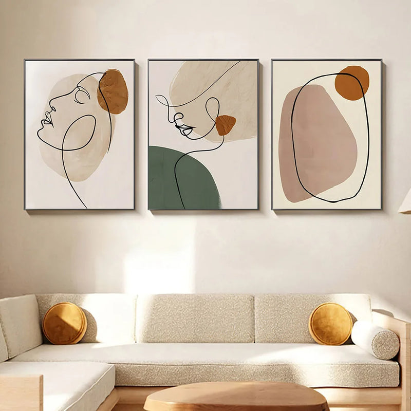affiches murales abstraites géométriques visage art moderne décor intérieur