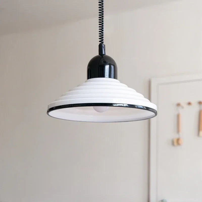lustre en verre nordique avec éclairage led vintage - vue 4 sur 7