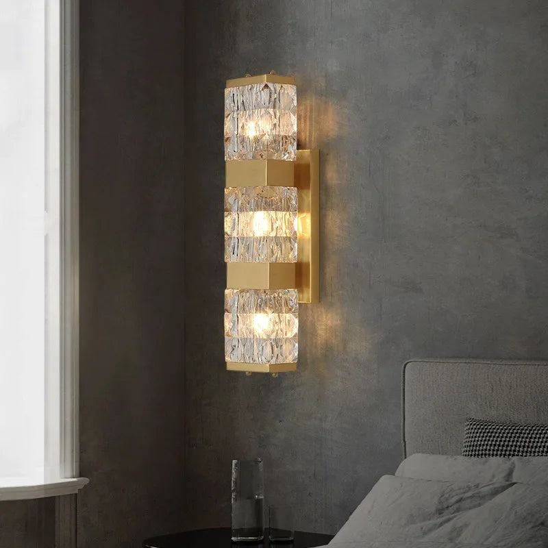 applique murale moderne en cristal clair pour décoration maison - vue 4 sur 7