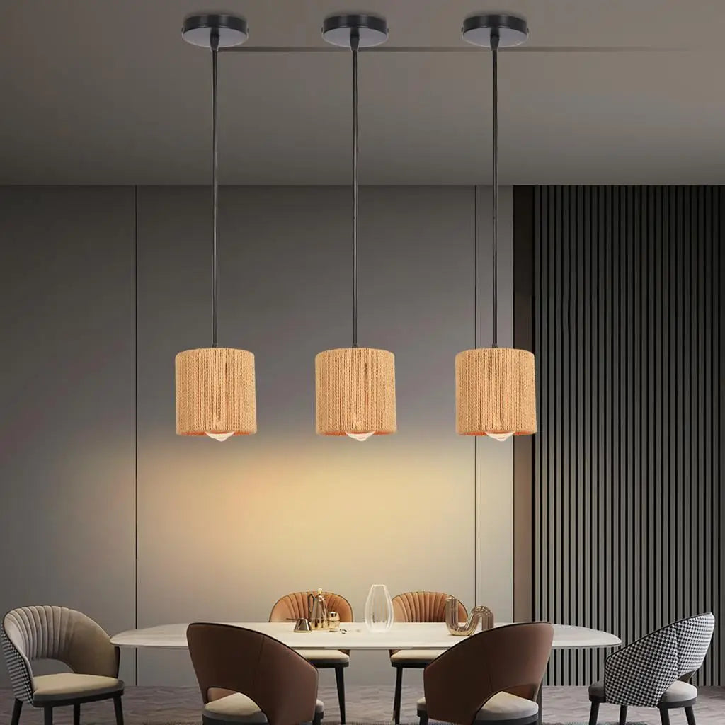 lampe suspension cage en fer rotin style industriel vintage - vue 7 sur 7